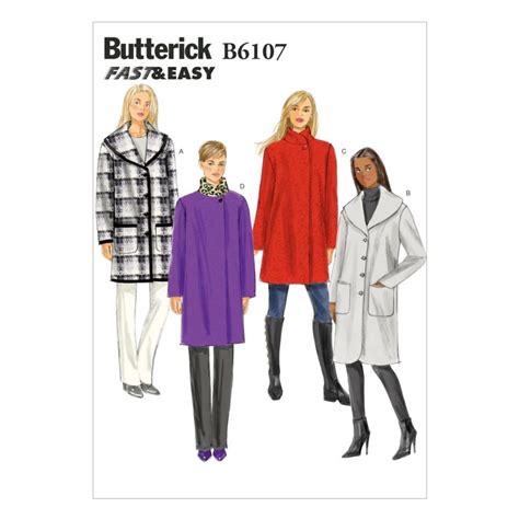 Butterick Sewing Pattern 6107 Misses Loose Fitting Unlined Jacket
