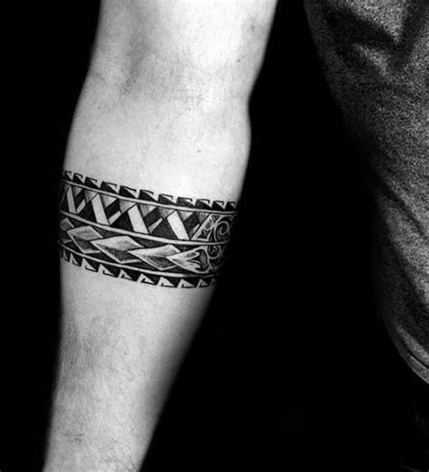 Mens Black And Grey Ink Tribal Armband Tattoo Tribal Band Tattoo