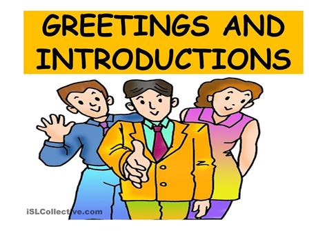 Greetings And Introductions Greetings Introduction Speech And Language