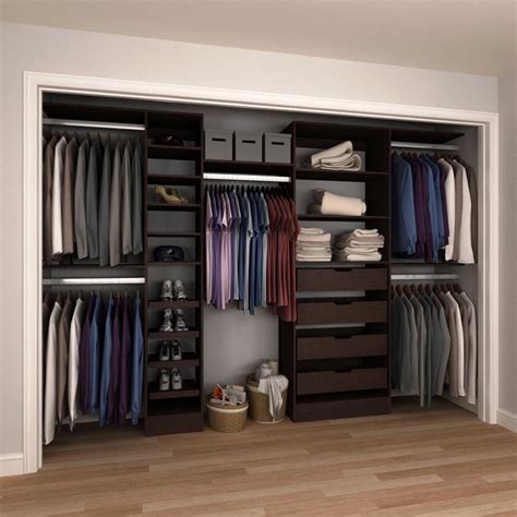 Elfa or home depot closet system? Modifi 84 in. H x 90 in. to 180 in. W x 15 in. D Melamine Reach-In Closet Kit in Mocha-ENRI90 ...