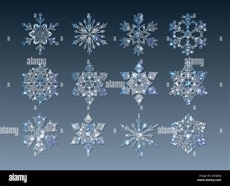 Ice Crystal Snowflakes Stock Vector Image And Art Alamy