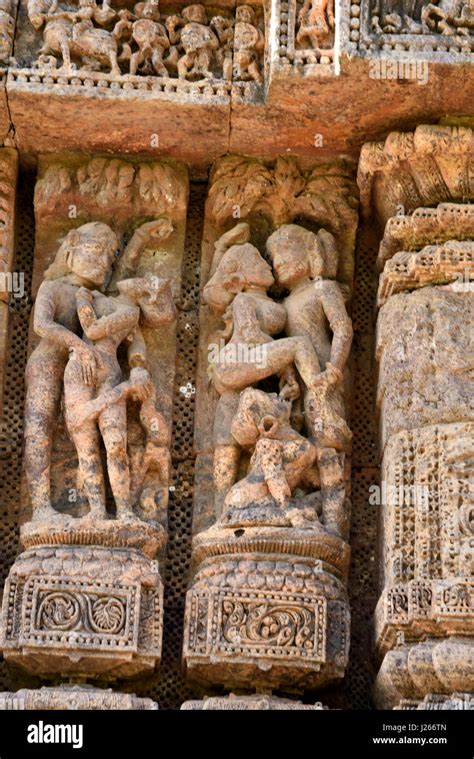 Carving Details Of A Temple Konark Sun Temple Puri Orissa India
