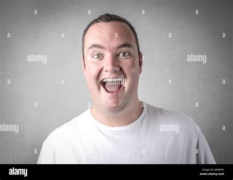 Fat Man Laughing Inside Stock Photo Alamy
