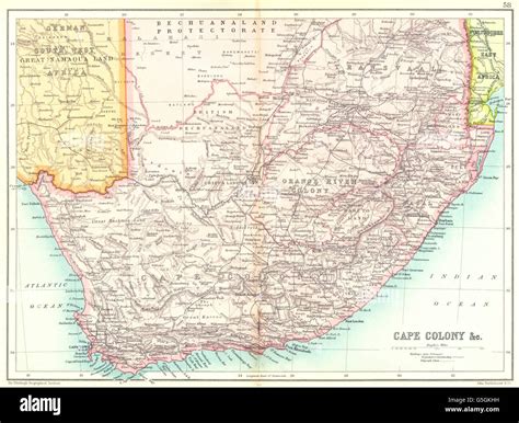 Orange River Africa Map Colonial South Africa Cape Colony Orange