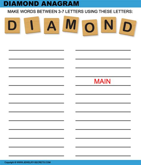 Diamond Anagram Puzzle Jewelry Secrets