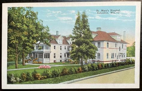 Vintage Postcard 1915 1930 St Marys Hospital Columbus Wisconsin