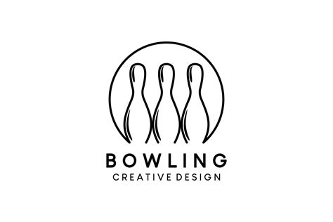 Bowling Logo Design With Creative Lines Concept 23480761 Vector Art At
