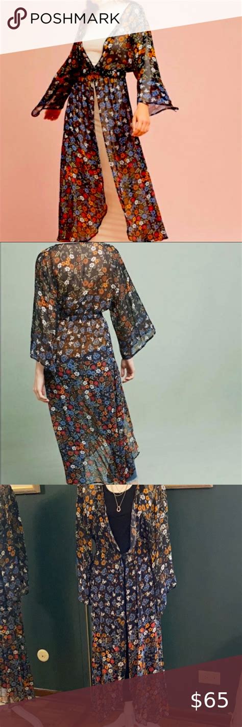 Floreat O S One Size Primrose Kimono Floral Sheer Tops For Leggings