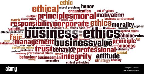 Business Ethics Word Cloud Concept Vector Illustration Stock Vector