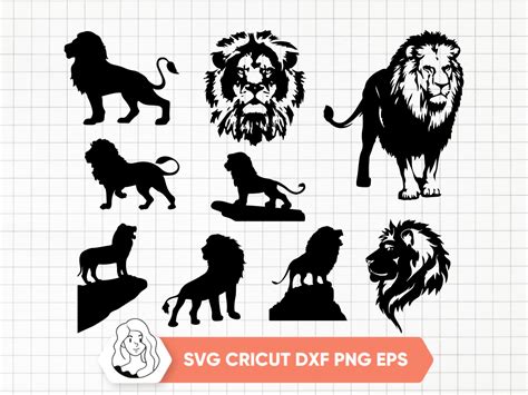 Lion Svg Cut Files Vector Lion Silhouette Lion Head Black