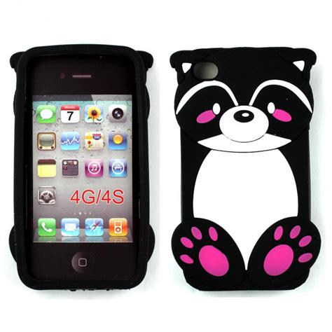 Wholesale Iphone 4 4s 3d Raccoon Case Black
