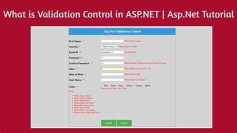 4 What Is Validation Control In Asp Net Part 1 Asp Net Tutorial Hot