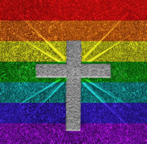 Rainbow Flag Cross Stock Image Colourbox