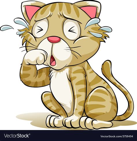 A Crying Cat Royalty Free Vector Image Vectorstock