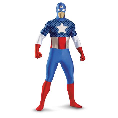 Teen Boys Captain America Deluxe Bodysuit Halloween Costume 5999
