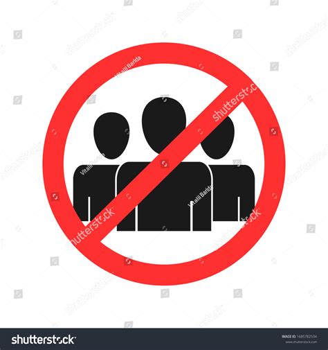 Sign Team Get Together Not Allowed Stock Vector Royalty Free