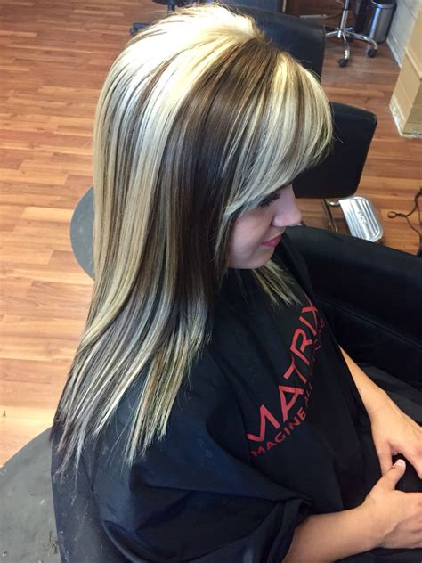 Highlight your dark hair to perfection with lovely blonde streaks! Golden brown with chunky blonde highlights | Hair ...