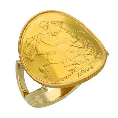 2009 Yellow Gold Full Sovereign Coin Ring Miltons Diamonds