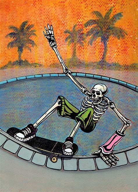 Going For Broke Skate Art Print Skeleton Skateboard Etsy Australia