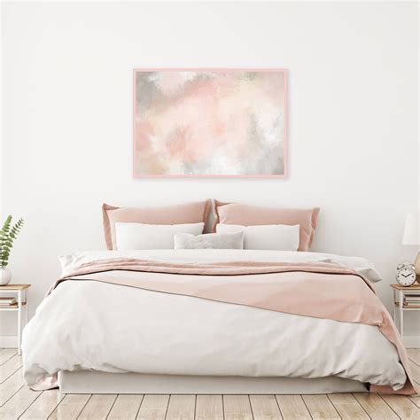 Blush Pink And Grey Painting Pink Abstract Art Pink Wall Etsy