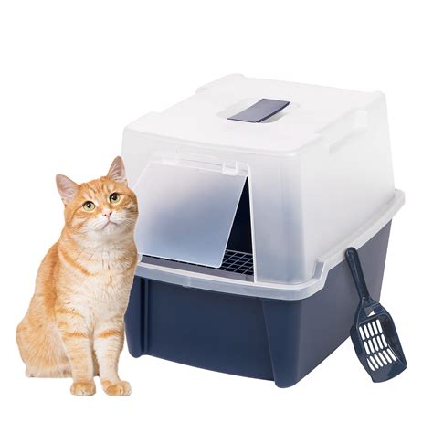 Buy Iris Usa Large Hooded Cat Litter Box With Front Door Flap And Scoop