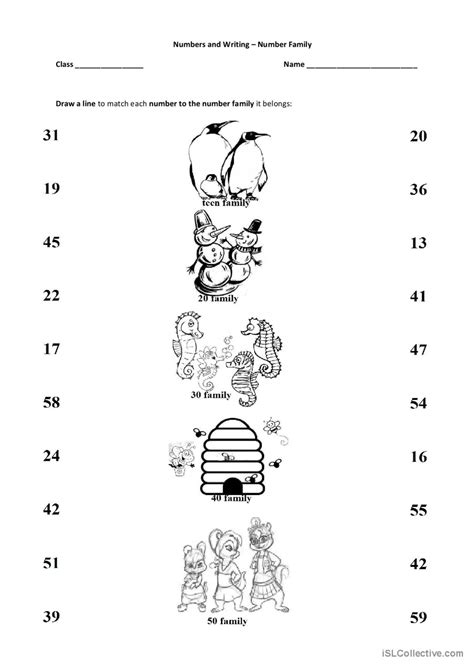 Number Families 20 30 40 50 English Esl Worksheets Pdf And Doc