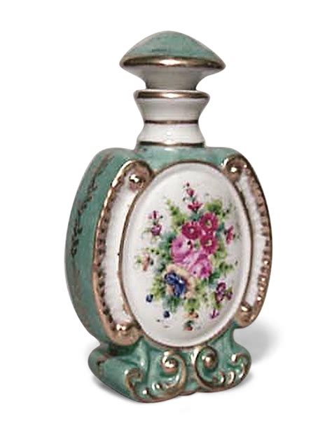 French Victorian Floral Porcelain Perfume Bottle