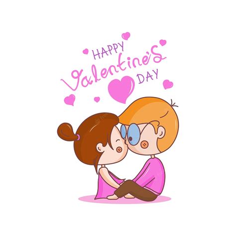 Premium Vector Cute Romantic Couple Valentine Day Vector Illustration