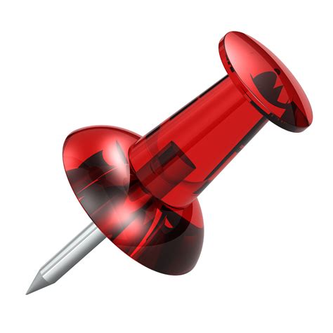Large Red Push Pin Over Transparent Background Trashedgraphics