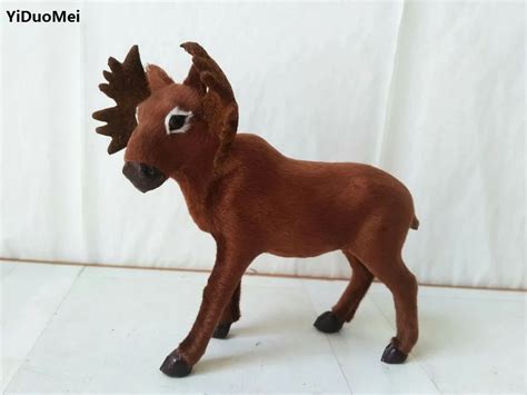Simulation Christmas Deer Model Polyethyleneandfurs Reindeer 20x14cm Handicraft Props Home