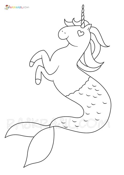 Unicorn Cute Easy Mermaid Coloring Pages Easy Draw And Color Mermaid Coloring For Prebabe