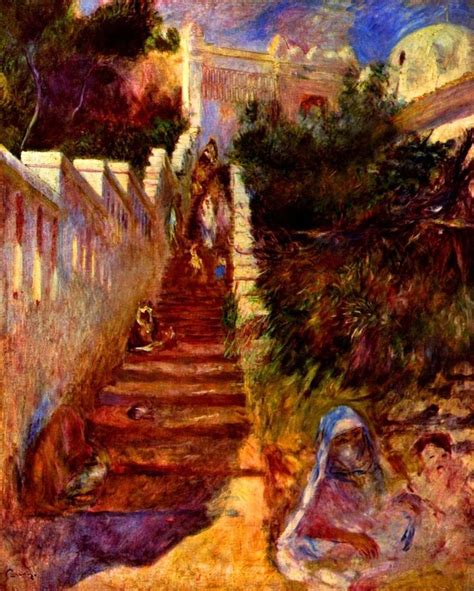 Stairs In Algier By Pierre Auguste Renoir Giclee Fine Art Print Repro