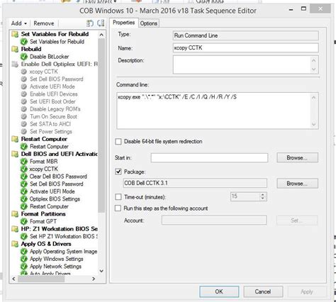 Sccm Task Sequence Windows 10 With Dell Cctk Uefi