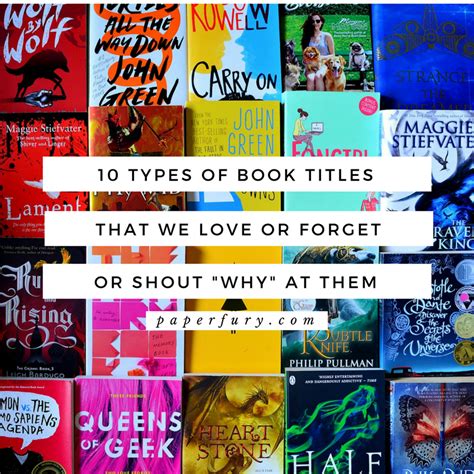 10 Types Of Book Titles We Either Love Them Forget Them Or Shout