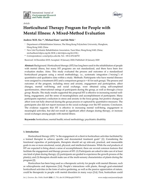 Pdf Horticultural Therapy Program For People With Mental