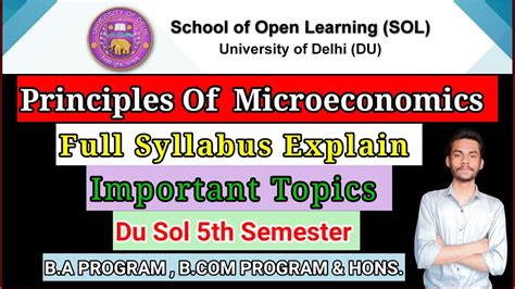 Du Sol 5th Semester Principles Of Microeconomics Syllabus Syllabus Of