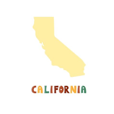 Premium Vector Usa Collection Map Of California Yellow Silhouette