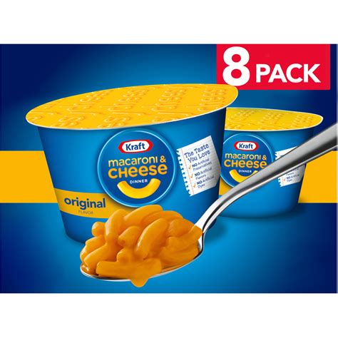 Kraft Original Macaroni And Cheese Easy Microwavable Dinner 8 Ct Box 2 05 Oz Cups