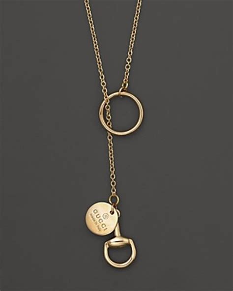 Gucci Horsebit Medium Necklace 16 In Gold No Color Lyst