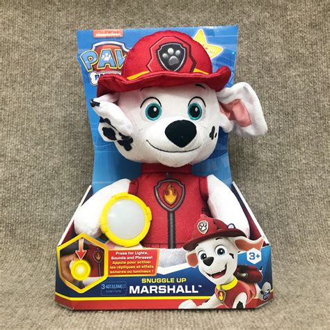 New Paw Patrol Snuggle Up Marshall With Flashlight Plush Toy