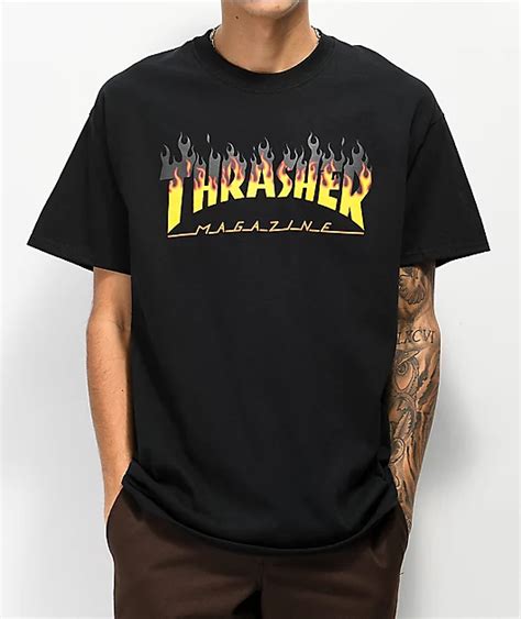 Thrasher Bbq Flame Black T Shirt