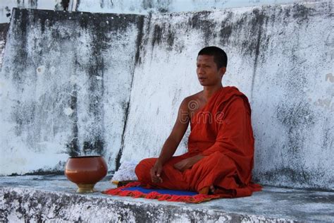 Meditating Monk Editorial Photo Image Of Calm Peaceful 12136801