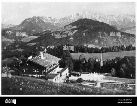 Adolf Hitler Home At Berchtesgaden Obersalzburg With Mountains In The