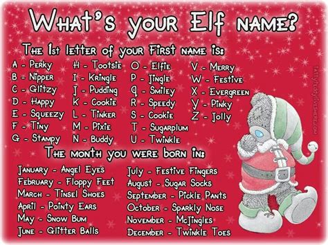 Whats Your Elf Name Whats Your Elf Name Elf Names Blue Nose Friends