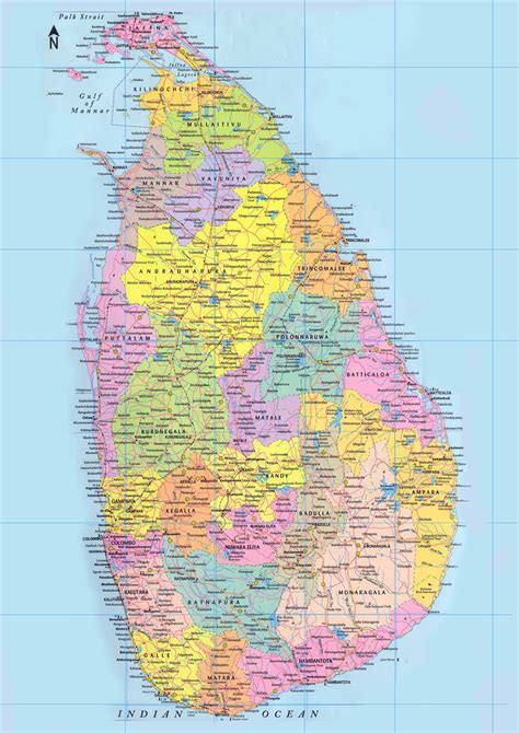 Sri Lanka Political Map Sri Lanka Mappery