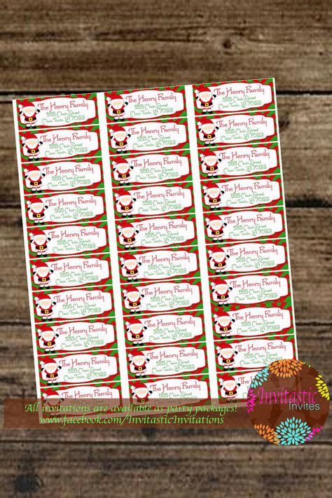 Custom Christmas Santa Printable Mailing Labels For Printing On Avery