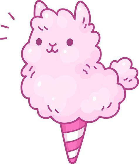 Cotton Candy Llama Sticker By Irmirx In 2020 Cute Easy Drawings