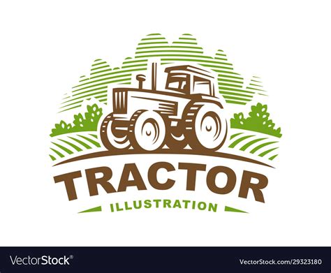 Tractor Logo Emblem Design Royalty Free Vector Image