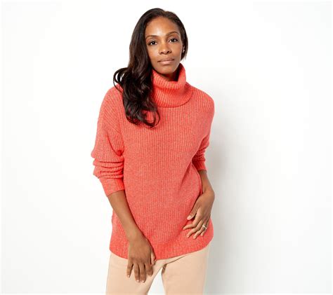 Candace Cameron Bure Cozy Relaxed Turtleneck Sweater Qvc