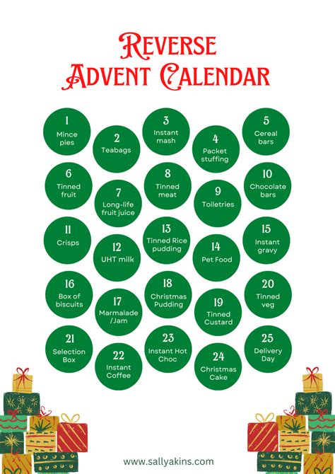 How To Do A Reverse Advent Calendar